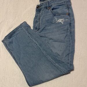 American Eagle Outfitters Women's Light Blue tomgirl jeans